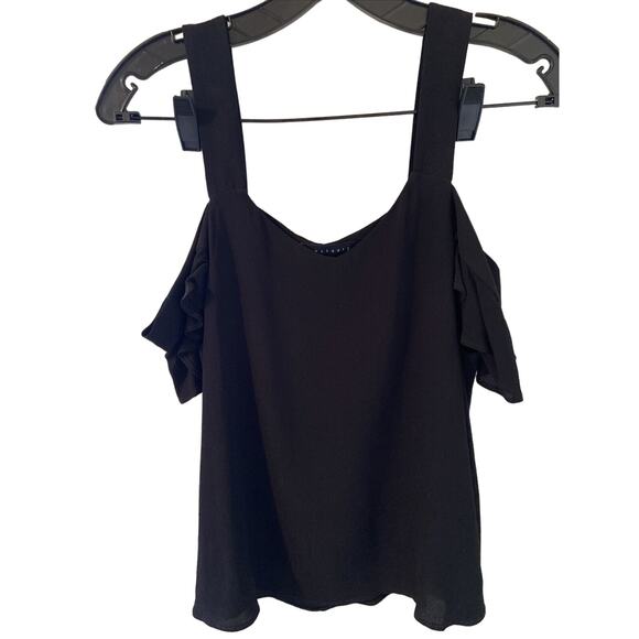 Sanctuary Off Shoulder Top Women’s Blouse Black Size XS Ruffle Flutter Sleeve - Picture 1 of 5